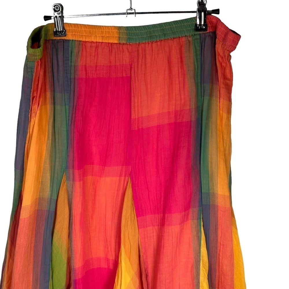 Soft Surroundings Plaid Long Maxi Skirt 00s  Bright Pastel Colorful Skirt XL - Picture 4 of 9